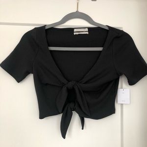 UO tie front top